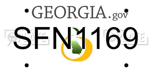 SFN1169 Georgia License Plate