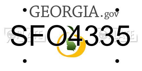SFO4335 Georgia License Plate