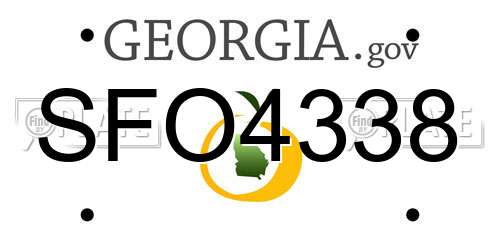 SFO4338 Georgia License Plate
