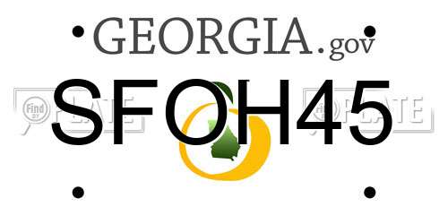 SFOH45 Georgia License Plate