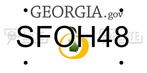 SFOH48 Georgia License Plate