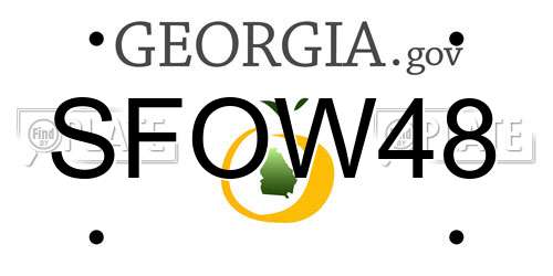 SFOW48 Georgia License Plate