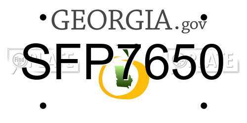 SFP7650 Georgia License Plate