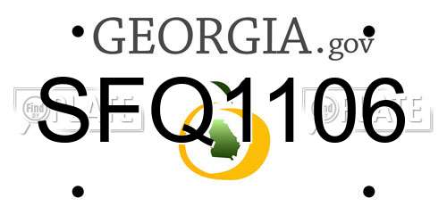SFQ1106 Georgia License Plate