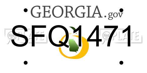 SFQ1471 Georgia License Plate