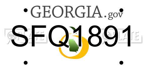 SFQ1891 Georgia License Plate