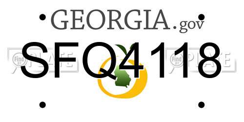 SFQ4118 Georgia License Plate