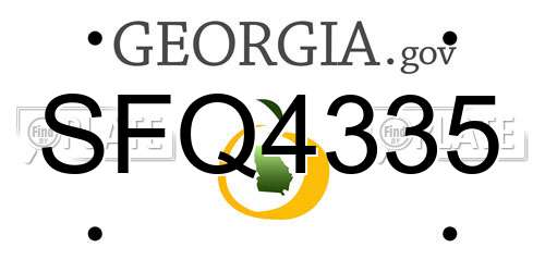 SFQ4335 Georgia License Plate