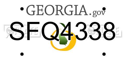 SFQ4338 Georgia License Plate