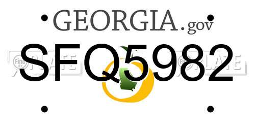 SFQ5982 Georgia License Plate