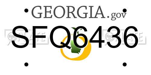 SFQ6436 Georgia License Plate