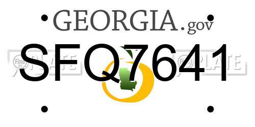 SFQ7641 Georgia License Plate