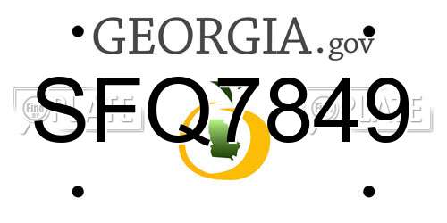 SFQ7849 Georgia License Plate
