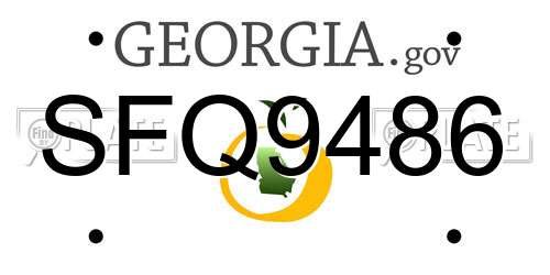 SFQ9486 Georgia License Plate