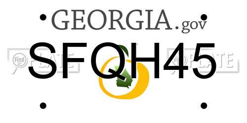 SFQH45 Georgia License Plate