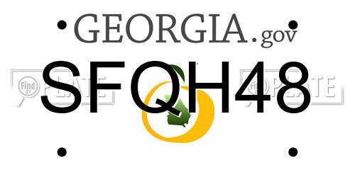 SFQH48 Georgia License Plate