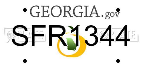 SFR1344 Georgia License Plate