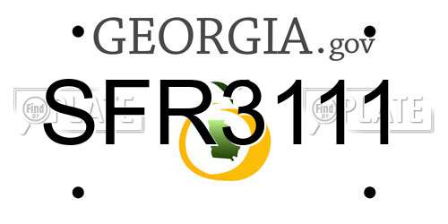SFR3111 Georgia License Plate