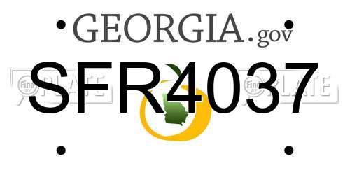 SFR4037 Georgia License Plate