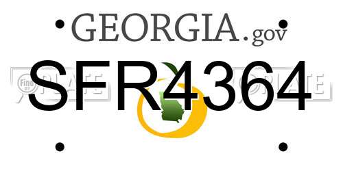 SFR4364 Georgia License Plate