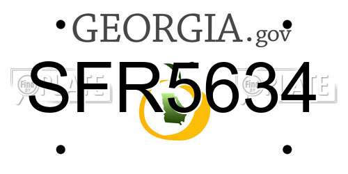 SFR5634 Georgia License Plate