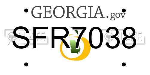 SFR7038 Georgia License Plate