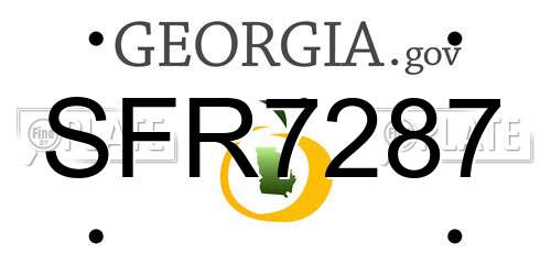 SFR7287 Georgia License Plate