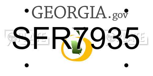 SFR7935 Georgia License Plate