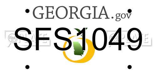 SFS1049 Georgia License Plate
