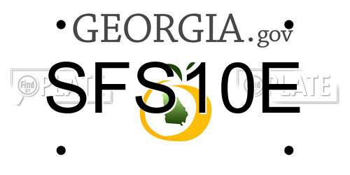 SFS10E Georgia License Plate