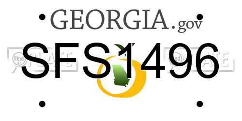 SFS1496 Georgia License Plate
