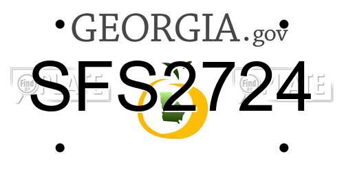SFS2724 Georgia License Plate