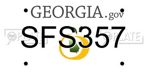 SFS357 Georgia License Plate
