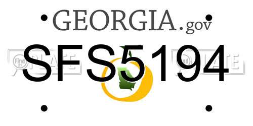 SFS5194 Georgia License Plate