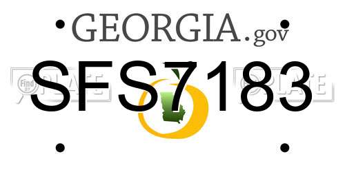 SFS7183 Georgia License Plate