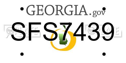SFS7439 Georgia License Plate