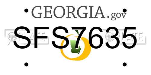 SFS7635 Georgia License Plate