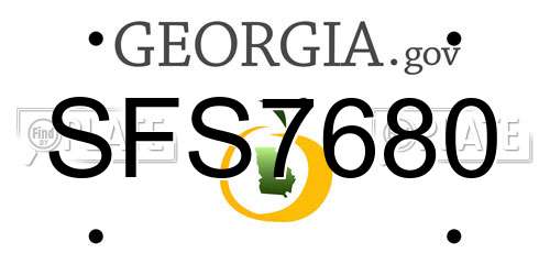 SFS7680 Georgia License Plate