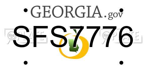 SFS7776 Georgia License Plate