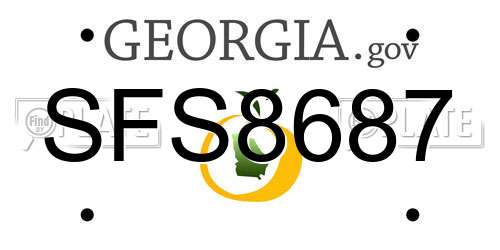 SFS8687 Georgia License Plate