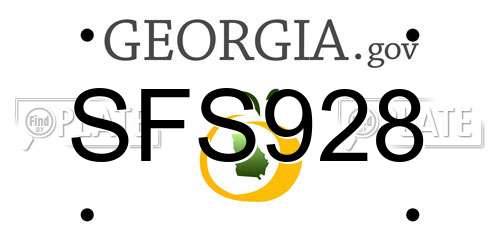 SFS928 Georgia License Plate