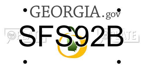 SFS92B Georgia License Plate