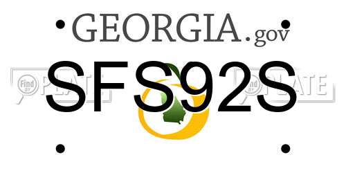 SFS92S Georgia License Plate