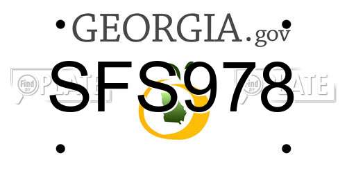 SFS978 Georgia License Plate
