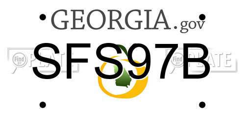 SFS97B Georgia License Plate