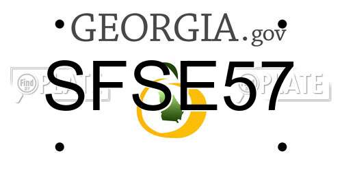 SFSE57 Georgia License Plate