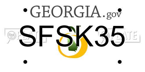 SFSK35 Georgia License Plate