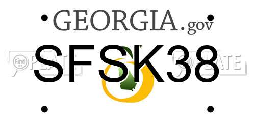 SFSK38 Georgia License Plate