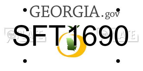 SFT1690 Georgia License Plate