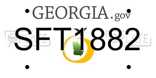 SFT1882 Georgia License Plate